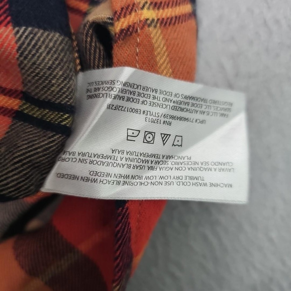 Eddie Bauer Shirt Mens M Colorful Fall Plaid Bristol Flannel Button Up NEW $75 - Picture 9 of 10